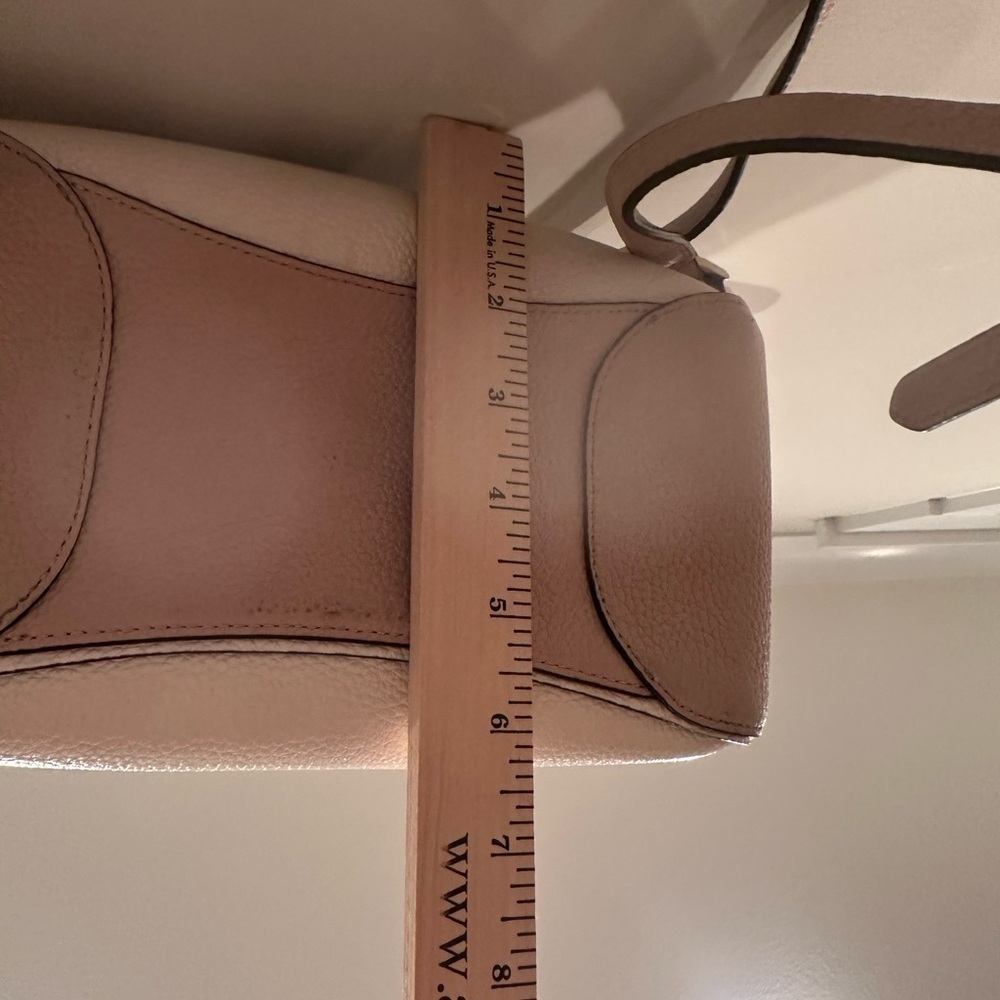 Kate Spade Leila Drawstring Medium Flap Leather Backpack Warm Beige - Picture 6 of 16